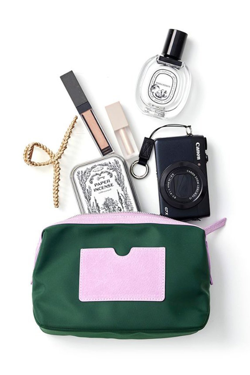 【エジュー/ajew】のsuede cosme pouch インテリア・キッズ・メンズ・レディースファッション・服の通販 founy(ファニー) 　ファッション　Fashion　レディースファッション　Fashion for Women　ポーチ&ミニバッグ　Pouches & Mini Bags　おすすめ　Recommended / Our Picks　カメラ　Camera Accessories　ギフト プレゼント　Gift / Present　トラベル　Travel, Travel Gear　ドッキング　Docking, Mixed Material　フロント　Front, Front Design　ベビー　Baby, Babywear　ポケット　Pocket, Pocket Detail　ポーチ　Pouch, Small Case　グリーン|ID: prp329100004314538 ipo3291000000032816744