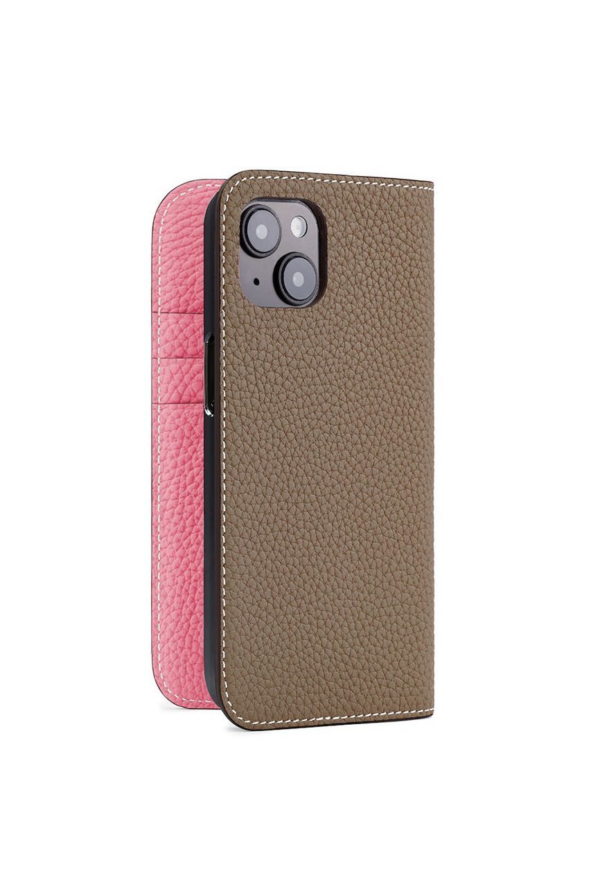 【ボナベンチュラ/BONAVENTURA】のiPhone14 ダイアリーケース シュリンクレザー インテリア・キッズ・メンズ・レディースファッション・服の通販 founy(ファニー) 　ファッション　Fashion　レディースファッション　WOMEN　スマート　Smart　手帳　Pocket Book　ポケット　Pocket　ユニセックス　Unisex　エレガント 上品　Elegant　スマホケース　Phone Case　iPhone アイフォーン　Iphone　エトープ x アザレピンク|ID: prp329100004316370 ipo3291000000030305275
