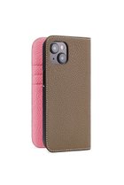 【ボナベンチュラ/BONAVENTURA】のiPhone14 ダイアリーケース シュリンクレザー エトープ x アザレピンク|ID: prp329100004316370 ipo3291000000036036177