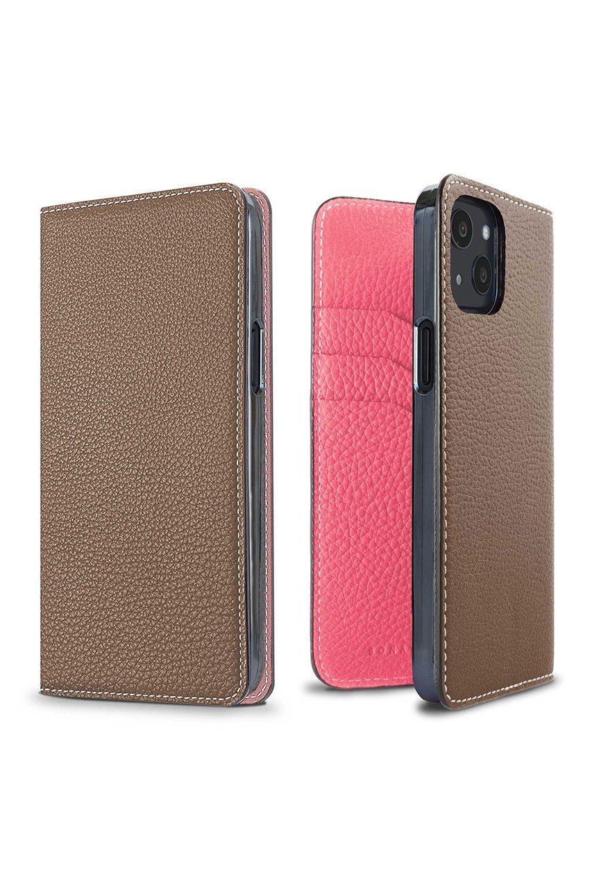 【ボナベンチュラ/BONAVENTURA】のiPhone13 ダイアリーケース シュリンクレザー インテリア・キッズ・メンズ・レディースファッション・服の通販 founy(ファニー) 　ファッション　Fashion　レディースファッション　WOMEN　iPhone アイフォーン　Iphone　ユニセックス　Unisex　スマホケース　Phone Case　スマート　Smart　ポケット　Pocket　エレガント 上品　Elegant　手帳　Pocket Book　エトープ x アザレピンク|ID: prp329100004316371 ipo3291000000030305284