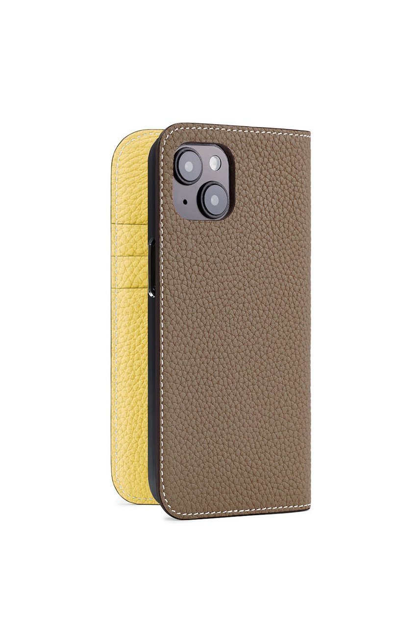 【ボナベンチュラ/BONAVENTURA】のiPhone15 ダイアリーケース シュリンクレザー インテリア・キッズ・メンズ・レディースファッション・服の通販 founy(ファニー) 　ファッション　Fashion　レディースファッション　Fashion for Women　スマート　Smart, Elegant　手帳　Planner, Notebook　ポケット　Pocket, Pocket Detail　ユニセックス　Unisex, Genderless　エレガント 上品　Elegant　スマホケース　Smartphone Case　iPhone アイフォーン　iPhone　エトープ x イエロー|ID: prp329100004316376 ipo3291000000032816501