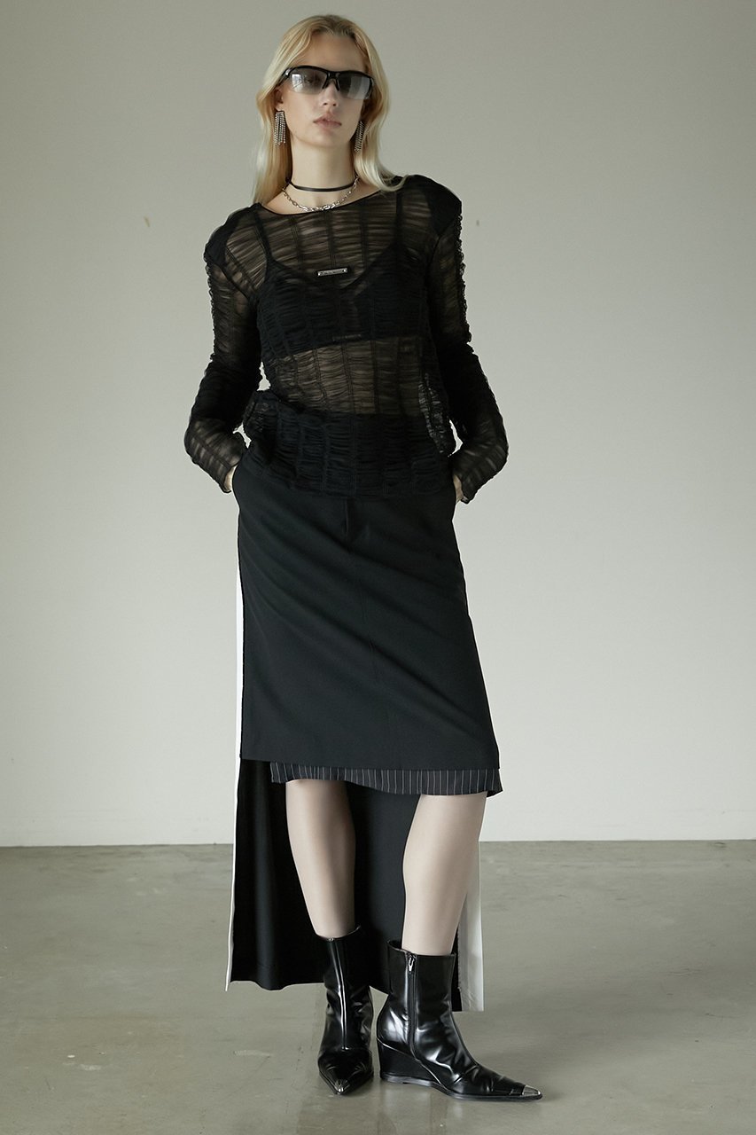 【プランク プロジェクト/PRANK PROJECT】のミディトレーンスカート / Midi Train Skirt 人気、トレンドファッション・服の通販 founy(ファニー) 　ファッション　Fashion　レディースファッション　Fashion for Women　スカート　Skirts　おすすめ　Recommended / Our Picks　ジャケット　Jacket, Outerwear　ソックス　Socks, Hosiery　タイツ　Tights, Legwear　ドッキング　Docking, Mixed Material　ドレス　Dress, One-Piece　バランス　Balance, Style Balance　フロント　Front, Front Design　マキシ　Maxi, Full Length　ロング　Long, Long-Length　other-6|ID: prp329100004316377 ipo3291000000035434320