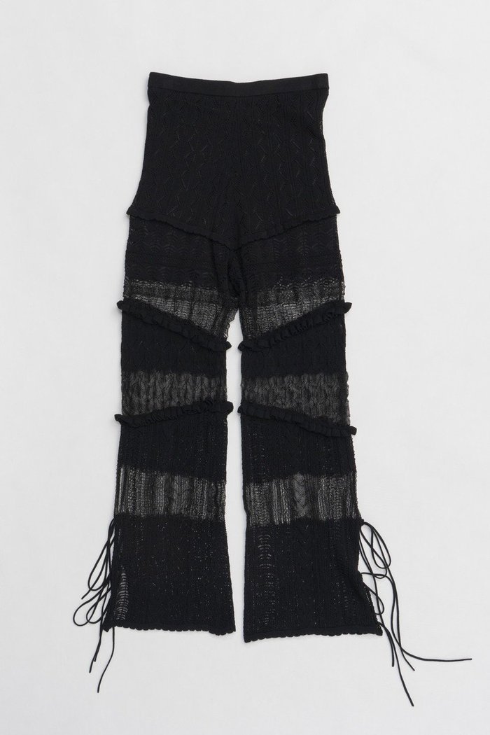 【プランク プロジェクト/PRANK PROJECT】のレースニットパンツ / Lace Knit Pants インテリア・キッズ・メンズ・レディースファッション・服の通販 founy(ファニー) https://founy.com/ ファッション Fashion レディースファッション WOMEN パンツ Pants スタンダード Standard スリット Slit ドッキング Docking パターン Pattern リボン Ribbon レース Race 今季 This Season |ID: prp329100004316378 ipo3291000000029937212
