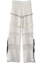 【プランク プロジェクト/PRANK PROJECT】のレースニットパンツ / Lace Knit Pants 人気、トレンドファッション・服の通販 founy(ファニー) ファッション Fashion レディースファッション Fashion for Women パンツ Pants & Trousers スタンダード Standard, Basic スリット Slit, Slit Detail ドッキング Docking, Mixed Material パターン Pattern, Design Print リボン Ribbon, Bow レース Lace, Lace Fabric 今季 This Season, Current Season thumbnail WHT(ホワイト)|ID: prp329100004316378 ipo3291000000035055407
