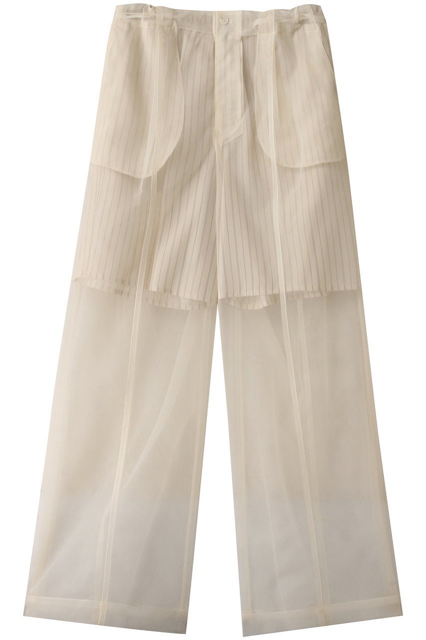 【プランク プロジェクト/PRANK PROJECT】のダブルレイヤーチュールパンツ / Bonded Tulle Pants インテリア・キッズ・メンズ・レディースファッション・服の通販 founy(ファニー) 　ファッション　Fashion　レディースファッション　Fashion for Women　パンツ　Pants & Trousers　ストライプ　Stripe, Striped Pattern　セットアップ　Set-Up, Coordinated Outfit　チュール　Tulip, Tulip Motif　フォルム　Silhouette, Form　ポケット　Pocket, Pocket Detail　おすすめ　Recommended / Our Picks　WHT(ホワイト)|ID: prp329100004316380 ipo3291000000032936853