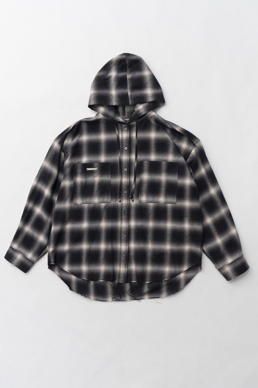 【プランク プロジェクト/PRANK PROJECT】のフーデッドチェックシャツ / Hooded Check Shirt 人気、トレンドファッション・服の通販 founy(ファニー) 　ファッション　Fashion　レディースファッション　WOMEN　トップス・カットソー　Tops/Tshirt　シャツ/ブラウス　Shirts/Blouses　2025年　2025　A/W・秋冬　Aw・Autumn/Winter・Fw・Fall-Winter　S/S・春夏　Ss・Spring/Summer　おすすめ　Recommend　とろみ　Thickness　インナー　Inner　ジャケット　Jacket　スリーブ　Sleeve　ダメージ　Damage　チェック　Check　ロング　Long　人気　Popularity　今季　This Season　夏　Summer　春　Spring　 other-1|ID: prp329100004316386 ipo3291000000029937239