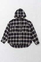 【プランク プロジェクト/PRANK PROJECT】のフーデッドチェックシャツ / Hooded Check Shirt BLK(ブラック)|ID:prp329100004316386