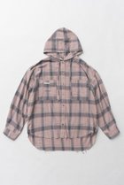 【プランク プロジェクト/PRANK PROJECT】のフーデッドチェックシャツ / Hooded Check Shirt PNK(ピンク)|ID:prp329100004316386