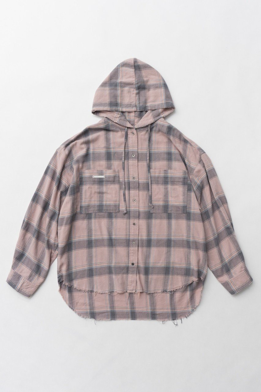 【プランク プロジェクト/PRANK PROJECT】のフーデッドチェックシャツ / Hooded Check Shirt インテリア・キッズ・メンズ・レディースファッション・服の通販 founy(ファニー) 　ファッション　Fashion　レディースファッション　WOMEN　トップス・カットソー　Tops/Tshirt　シャツ/ブラウス　Shirts/Blouses　2025年　2025　A/W・秋冬　Aw・Autumn/Winter・Fw・Fall-Winter　S/S・春夏　Ss・Spring/Summer　おすすめ　Recommend　とろみ　Thickness　インナー　Inner　ジャケット　Jacket　スリーブ　Sleeve　ダメージ　Damage　チェック　Check　ロング　Long　人気　Popularity　今季　This Season　夏　Summer　春　Spring　PNK(ピンク)|ID: prp329100004316386 ipo3291000000029937242