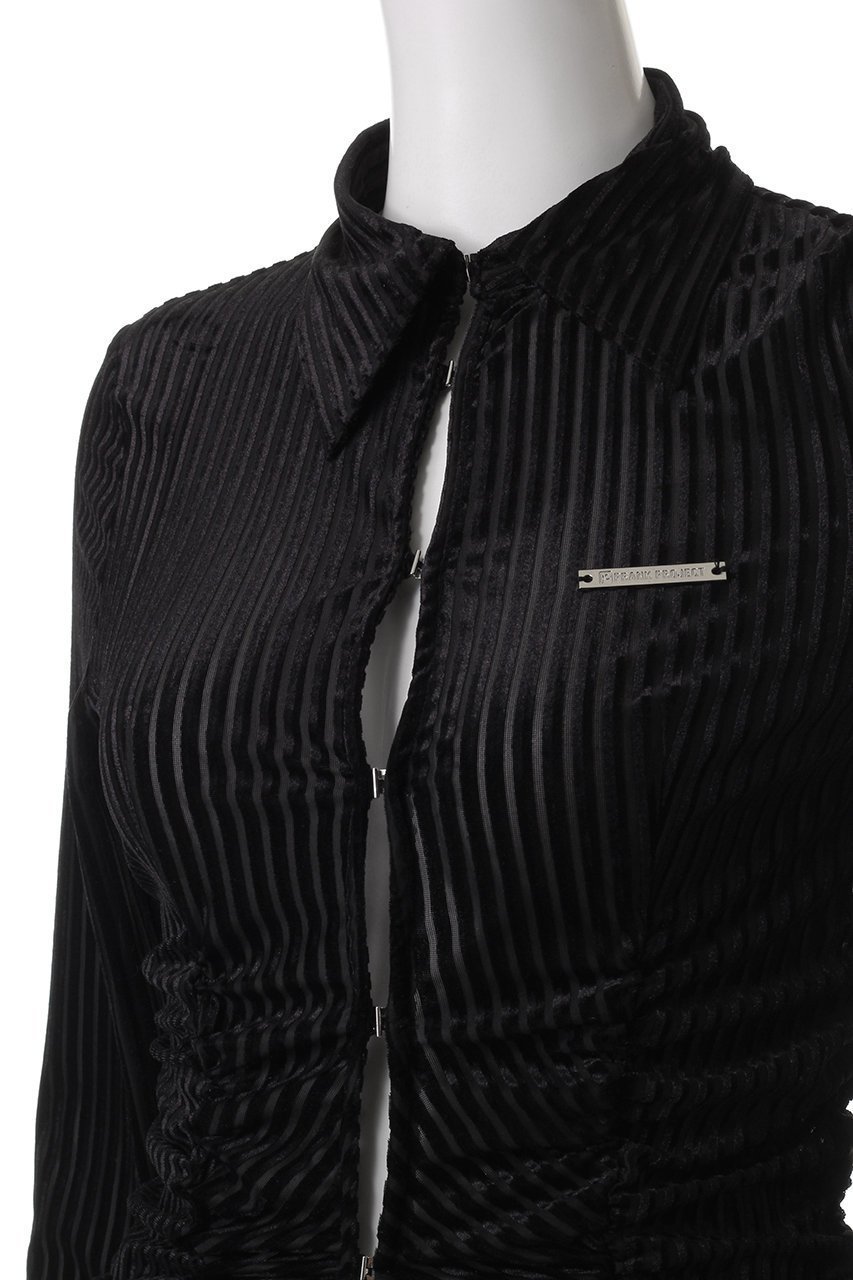 【プランク プロジェクト/PRANK PROJECT】のシアーベルベットシャツ / Sheer Velvet Shirt 人気、トレンドファッション・服の通販 founy(ファニー) 　ファッション　Fashion　レディースファッション　WOMEN　トップス・カットソー　Tops/Tshirt　シャツ/ブラウス　Shirts/Blouses　ロング / Tシャツ　T-Shirts　インナー　Inner　カッティング　Cutting　キャミソール　Camisole　コンパクト　Compact　シアー　Sheer　ジャケット　Jacket　ストライプ　Stripe　ストレッチ　Stretch　スリーブ　Sleeve　ベルベット　Velvet　ロング　Long　other-5|ID: prp329100004316387 ipo3291000000031874353