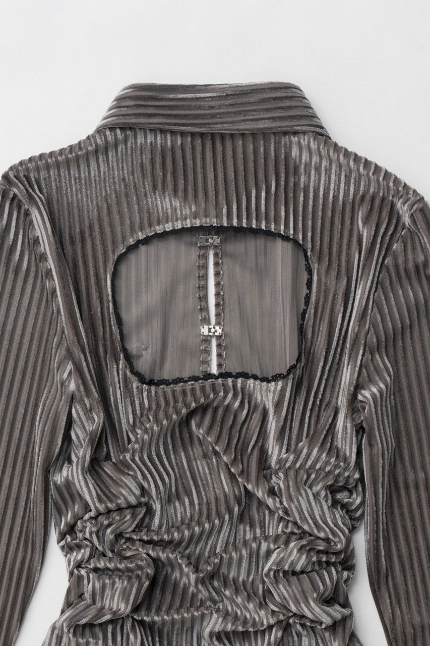 【プランク プロジェクト/PRANK PROJECT】のシアーベルベットシャツ / Sheer Velvet Shirt 人気、トレンドファッション・服の通販 founy(ファニー) 　ファッション　Fashion　レディースファッション　WOMEN　トップス・カットソー　Tops/Tshirt　シャツ/ブラウス　Shirts/Blouses　ロング / Tシャツ　T-Shirts　インナー　Inner　カッティング　Cutting　キャミソール　Camisole　コンパクト　Compact　シアー　Sheer　ジャケット　Jacket　ストライプ　Stripe　ストレッチ　Stretch　スリーブ　Sleeve　ベルベット　Velvet　ロング　Long　other-6|ID: prp329100004316387 ipo3291000000031874354