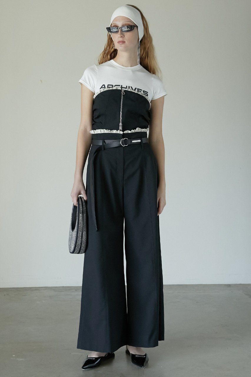 【プランク プロジェクト/PRANK PROJECT】のラッフルレイヤードビスチェ / Ruffled Layered Bustier 人気、トレンドファッション・服の通販 founy(ファニー) 　ファッション　Fashion　レディースファッション　Fashion for Women　トップス・カットソー　Cut & Sew Tops　キャミソール&ノースリーブ　Camisoles & Sleeveless Tops　シャツ・ブラウス・オフィスカジュアル　Elegant Blouses & Button-Ups　ビスチェ　Bustiers & Corset Tops / Layered Bustier Style　クラシカル　Classical, Vintage-Inspired　ジップ　Zip, Zipper　ジャケット　Jacket, Outerwear　ストライプ　Stripe, Striped Pattern　タフタ　Taffeta, Structured Fabric　トレンド　Trend, Trending Now　ノースリーブ　Sleeveless, No-Sleeve　ビスチェ　Bustier, Corset Top　フィット　Fit, Slim Fit　フロント　Front, Front Design　ラッフル　Ruffle, Frill　ラップ　Wrap, Wrap Design　ランダム　Random, Irregular　エレガント 上品　Elegant　other-6|ID: prp329100004316388 ipo3291000000036512052