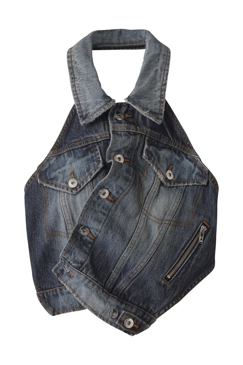 【プランク プロジェクト/PRANK PROJECT】のアシメラップデニムベスト / Asymmetric Wrap Denim Vest インテリア・キッズ・メンズ・レディースファッション・服の通販 founy(ファニー) 　ファッション　Fashion　レディースファッション　Fashion for Women　アウター　Coat / Outerwear Collection　レディースジャケット・軽アウター　Jackets　おすすめ　Recommended / Our Picks　ジャケット　Jacket, Outerwear　ダメージ　Distressed, Destroyed　デニム　Denim, Jeans Material　ベスト　Vest, Waistcoat　夏　Summer　BLU(ブルー)|ID: prp329100004316392 ipo3291000000032920526