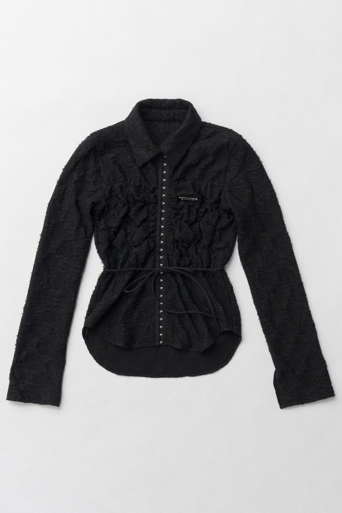 【プランク プロジェクト/PRANK PROJECT】のチュールジャガードシャツ / Tulle Jacquard Shirt インテリア・キッズ・メンズ・レディースファッション・服の通販 founy(ファニー) https://founy.com/ ファッション Fashion レディースファッション WOMEN トップス・カットソー Tops/Tshirt シャツ/ブラウス Shirts/Blouses おすすめ Recommend コンパクト Compact シャーリング Shirring ストレッチ Stretch スリーブ Sleeve セットアップ Set Up フロント Front ラップ Wrap ロング Long 羽織 Haori |ID: prp329100004316394 ipo3291000000029937266