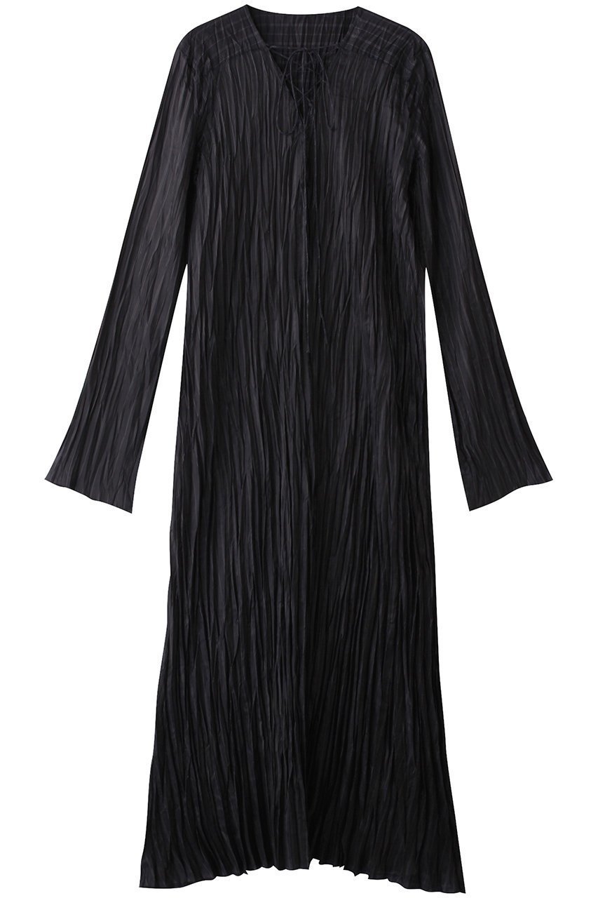 【プランク プロジェクト/PRANK PROJECT】のランダムプリーツレースアップドレス / Random Pleat Lace-up Dress インテリア・キッズ・メンズ・レディースファッション・服の通販 founy(ファニー) 　ファッション　Fashion　レディースファッション　Fashion for Women　ワンピース　Dresses　フォーマル・パーティードレス・結婚式用ドレス　Elegant & Casual Dresses　チュニック　Tunic Tops & Dresses　チュニック　Tunic, Long Top　フロント　Front, Front Design　プリーツ　Pleats, Pleated　ランダム　Random, Irregular　レース　Lace, Lace Fabric　ロング　Long, Long-Length　NVY(ネイビー)|ID: prp329100004316396 ipo3291000000032870402