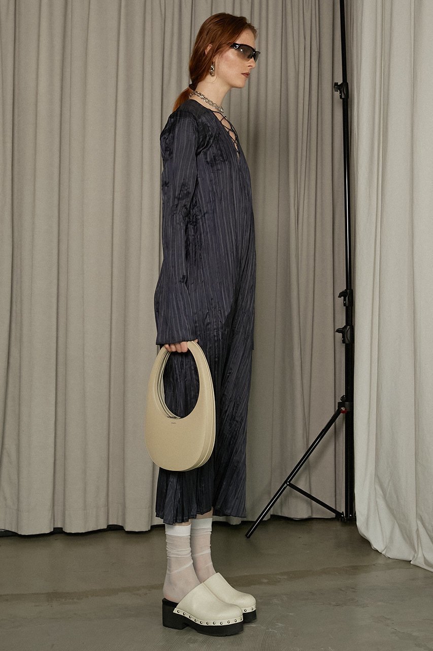 【プランク プロジェクト/PRANK PROJECT】のランダムプリーツレースアップドレス / Random Pleat Lace-up Dress 人気、トレンドファッション・服の通販 founy(ファニー) 　ファッション　Fashion　レディースファッション　Fashion for Women　ワンピース　Dresses　フォーマル・パーティードレス・結婚式用ドレス　Elegant & Casual Dresses　チュニック　Tunic Tops & Dresses　チュニック　Tunic, Long Top　フロント　Front, Front Design　プリーツ　Pleats, Pleated　ランダム　Random, Irregular　レース　Lace, Lace Fabric　ロング　Long, Long-Length　other-7|ID: prp329100004316396 ipo3291000000032870439