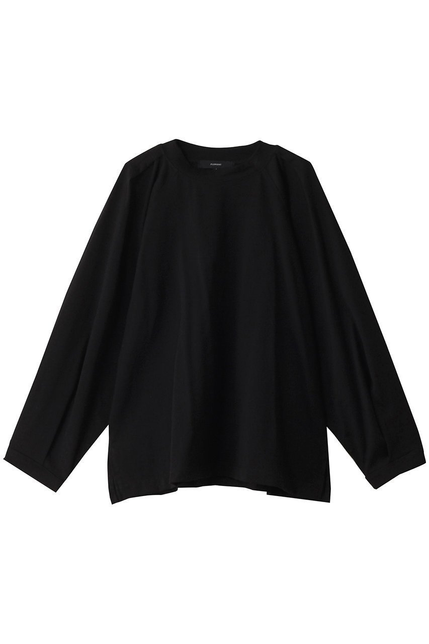 【フローレント/FLORENT】のコットン天竺ロングスリーブトップス インテリア・キッズ・メンズ・レディースファッション・服の通販 founy(ファニー) 　ファッション　Fashion　レディースファッション　Fashion for Women　トップス・カットソー　Cut & Sew Tops　シャツ・ブラウス・オフィスカジュアル　Elegant Blouses & Button-Ups　ロングTシャツ・Tシャツ　Longline T-Shirts & Tees　カットソー・ベーシックTシャツ　Cut-and-Sewn Tops / Stretch Tees & Basics　ショルダー　Shoulder, Shoulder Strap　シンプル　Simple, Minimal　スリーブ　Sleeve, Long Sleeve / Short Sleeve　トレンド　Trend, Trending Now　ビッグ　Big, Oversized　フェミニン　Feminine, Girly　ボトム　Bottoms, Lower Wear　リラックス　Relax, Relaxed Fit　ロング　Long, Long-Length　エレガント 上品　Elegant　ブラック|ID: prp329100004316414 ipo3291000000032796361