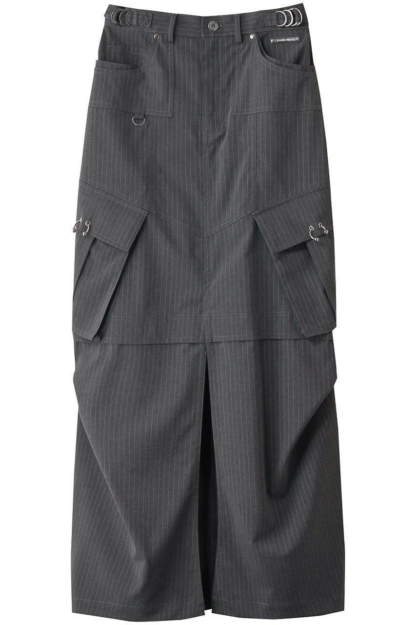 【プランク プロジェクト/PRANK PROJECT】のカーゴポケットマキシスカート / Cargo Pocket Maxi Skirt インテリア・キッズ・メンズ・レディースファッション・服の通販 founy(ファニー) 　ファッション　Fashion　レディースファッション　Fashion for Women　スカート　Skirts　ロングスカート　Long Skirts / Maxi & Midi Skirts　おすすめ　Recommended / Our Picks　ストライプ　Stripe, Striped Pattern　ストレッチ　Stretch, Stretchy Fabric　スポーティ　Sporty, Casual Athletic　ポケット　Pocket, Pocket Detail　ロング　Long, Long-Length　GRY(グレー)|ID: prp329100004316430 ipo3291000000032826429