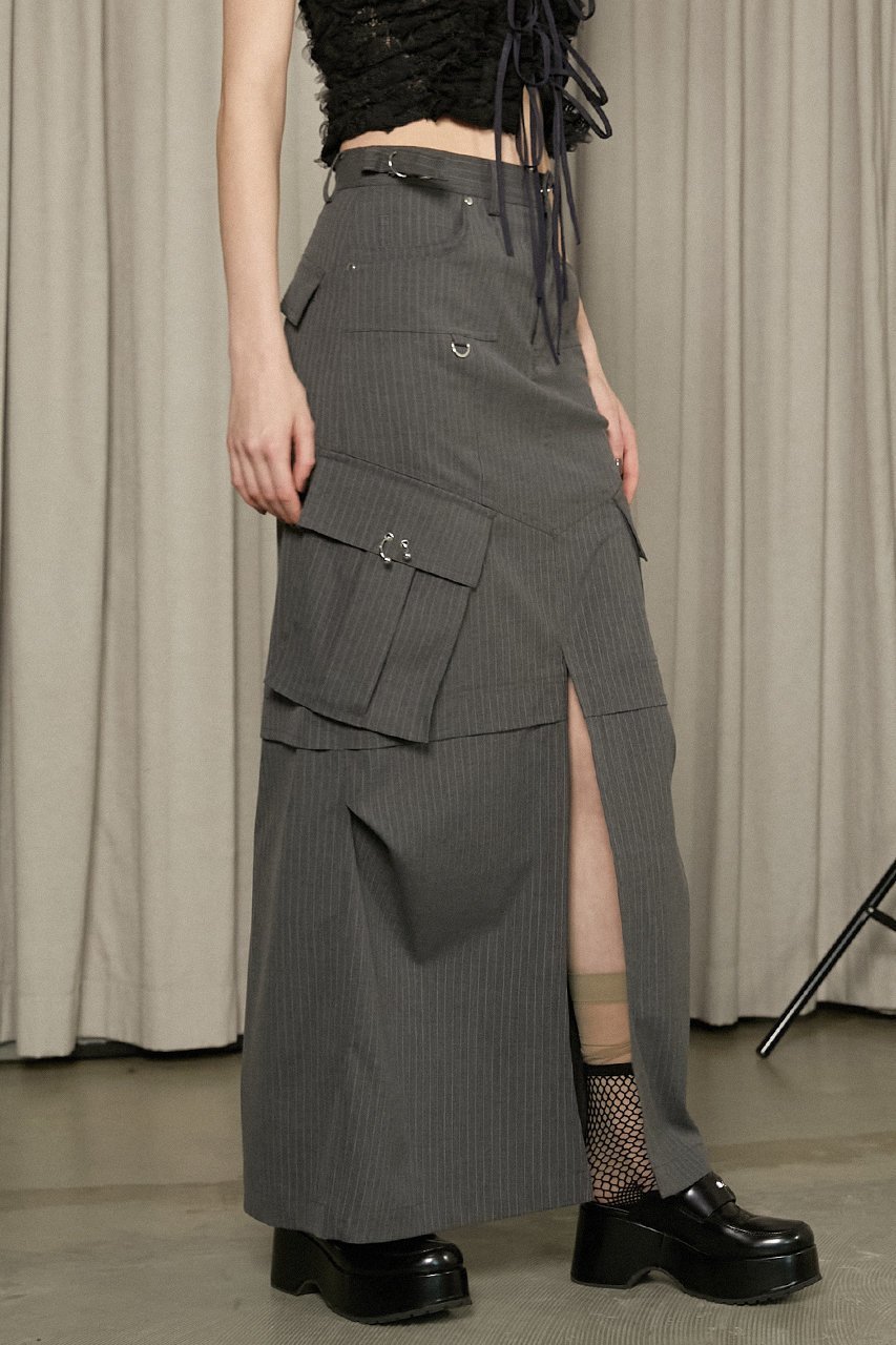 【プランク プロジェクト/PRANK PROJECT】のカーゴポケットマキシスカート / Cargo Pocket Maxi Skirt 人気、トレンドファッション・服の通販 founy(ファニー) 　ファッション　Fashion　レディースファッション　Fashion for Women　スカート　Skirts　ロングスカート　Long Skirts / Maxi & Midi Skirts　おすすめ　Recommended / Our Picks　ストライプ　Stripe, Striped Pattern　ストレッチ　Stretch, Stretchy Fabric　スポーティ　Sporty, Casual Athletic　ポケット　Pocket, Pocket Detail　ロング　Long, Long-Length　other-8|ID: prp329100004316430 ipo3291000000032826436