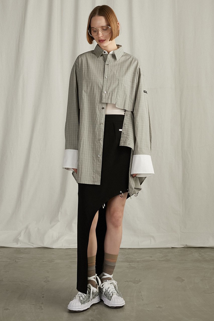 【プランク プロジェクト/PRANK PROJECT】の2WAYオープンスリットロングスカート / 2way Open Slit Long Skirt 人気、トレンドファッション・服の通販 founy(ファニー) 　ファッション　Fashion　レディースファッション　Fashion for Women　スカート　Skirts　ロングスカート　Long Skirts / Maxi & Midi Skirts　おすすめ　Recommended / Our Picks　アクセサリー　Fashion Accessories　アシンメトリー　Asymmetrical Style　カッティング　Cutting Detail　クラシカル　Classical, Vintage-Inspired　スリット　Slit, Slit Detail　セットアップ　Set-Up, Coordinated Outfit　ソックス　Socks, Hosiery　タイツ　Tights, Legwear　チェック　Check, Plaid, Tartan　ロング　Long, Long-Length　無地　Plain, Solid Color　other-7|ID: prp329100004316431 ipo3291000000032825552