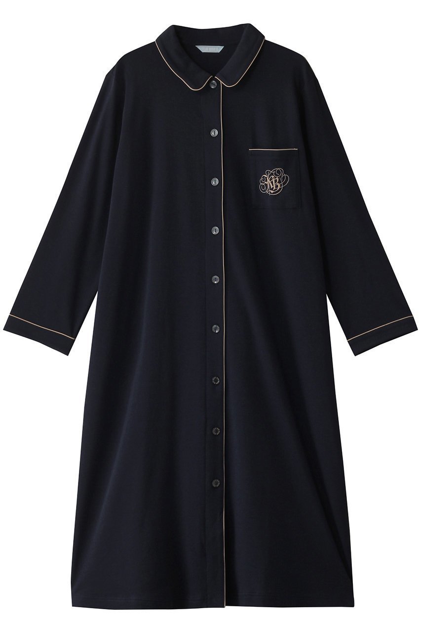 【キッドブルー/KID BLUE】の25グレイスフルコットンナイティ インテリア・キッズ・メンズ・レディースファッション・服の通販 founy(ファニー) 　ファッション　Fashion　レディースファッション　Fashion for Women　トップス・カットソー　Cut & Sew Tops　なめらか　Smooth, Silky Texture　パイピング　Piping, Trim Design　パジャマ　Pajamas, Sleepwear　ロング　Long, Long-Length　エレガント 上品　Elegant　再入荷　Restock / Back in Stock　ネイビー|ID: prp329100004316447 ipo3291000000034756791