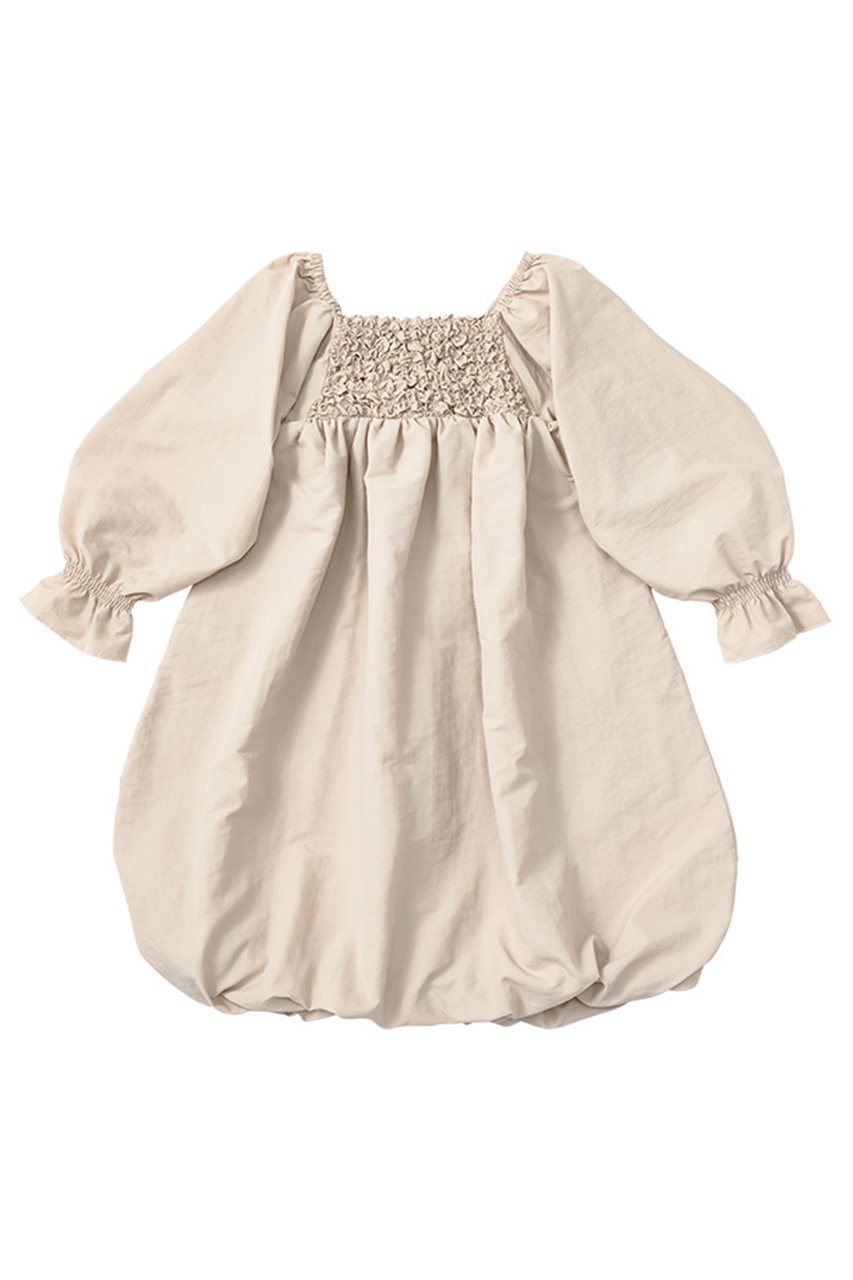 【マールマール/MARLMARL / KIDS】の【KIDS】pompadour dress インテリア・キッズ・メンズ・レディースファッション・服の通販 founy(ファニー) 　ファッション　Fashion　キッズファッション　Fashion for Kids　ワンピース　Dresses　シャーリング　Shirring, Ruched　ジャカード／ジャガード　Jacquard, Woven Pattern　スリーブ　Sleeve, Long Sleeve / Short Sleeve　ドレス　Dress, One-Piece　バルーン　Balloon, Balloon Silhouette　レース　Lace, Lace Fabric　おすすめ　Recommended / Our Picks　beige|ID: prp329100004316463 ipo3291000000036190948