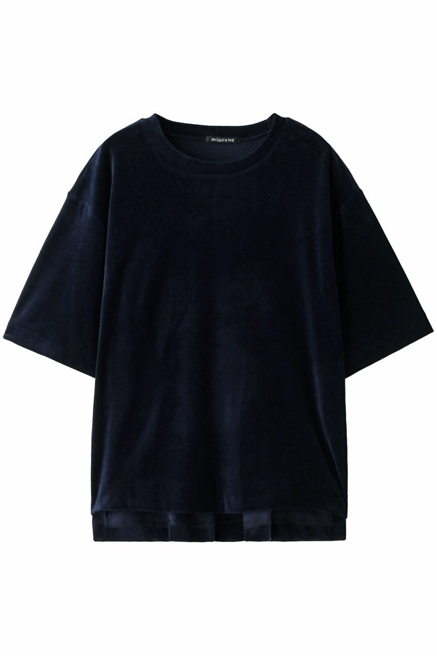 【ミズイロ インド/mizuiro ind】のベロアTシャツ インテリア・キッズ・メンズ・レディースファッション・服の通販 founy(ファニー) 　ファッション　Fashion　レディースファッション　WOMEN　トップス・カットソー　Tops/Tshirt　シャツ/ブラウス　Shirts/Blouses　ロング / Tシャツ　T-Shirts　カットソー　Cut and Sewn　ベロア　Velour　おすすめ　Recommend　ショルダー　Shoulder　ショート　Short　シンプル　Simple　スリーブ　Sleeve　トレンド　Trend　ドロップ　Drop　ベロア　Velor　今季　This Season　半袖　Short Sleeve　A/W・秋冬　Aw・Autumn/Winter・Fw・Fall-Winter　ネイビー|ID: prp329100004316616 ipo3291000000029938545