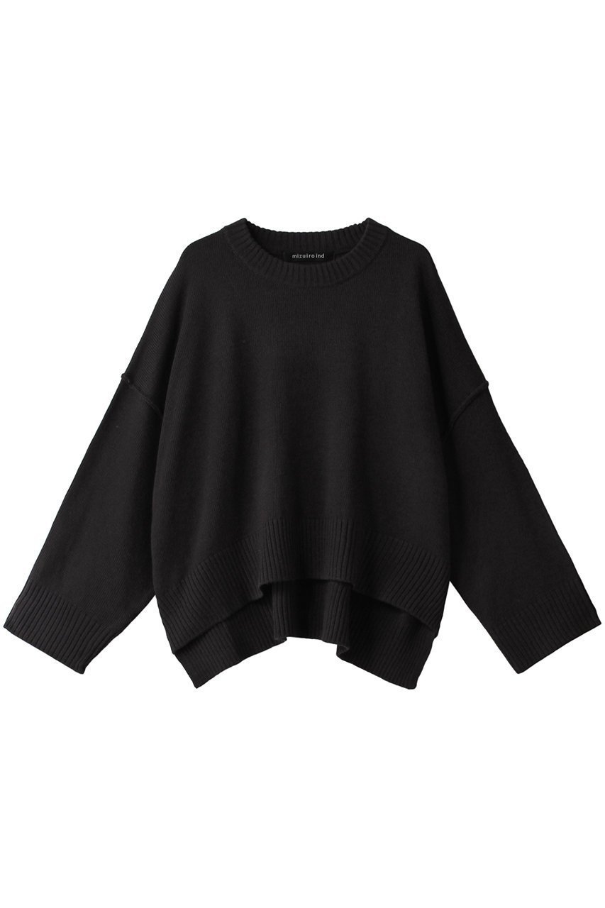 【ミズイロ インド/mizuiro ind】のcrew neck wide P/O プルオーバー インテリア・キッズ・メンズ・レディースファッション・服の通販 founy(ファニー) 　ファッション　Fashion　レディースファッション　WOMEN　トップス・カットソー　Tops/Tshirt　ニット　Knit Tops　プルオーバー　Pullover　シンプル　Simple　スリット　Slit　トレンド　Trend　ドレープ　Drape　ベーシック　Basic　c.gray|ID: prp329100004318619 ipo3291000000029958055