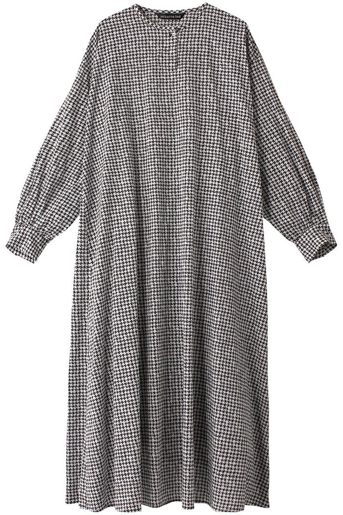 【ミズイロ インド/mizuiro ind】のcheck print stand collar flare OP ワンピース インテリア・キッズ・メンズ・レディースファッション・服の通販 founy(ファニー) https://founy.com/ ファッション Fashion レディースファッション WOMEN ワンピース Dress チュニック Tunic チェック Check チュニック Tunic フレア Flare プリント Print モノトーン Monotone ロング Long |ID: prp329100004318628 ipo3291000000029958452