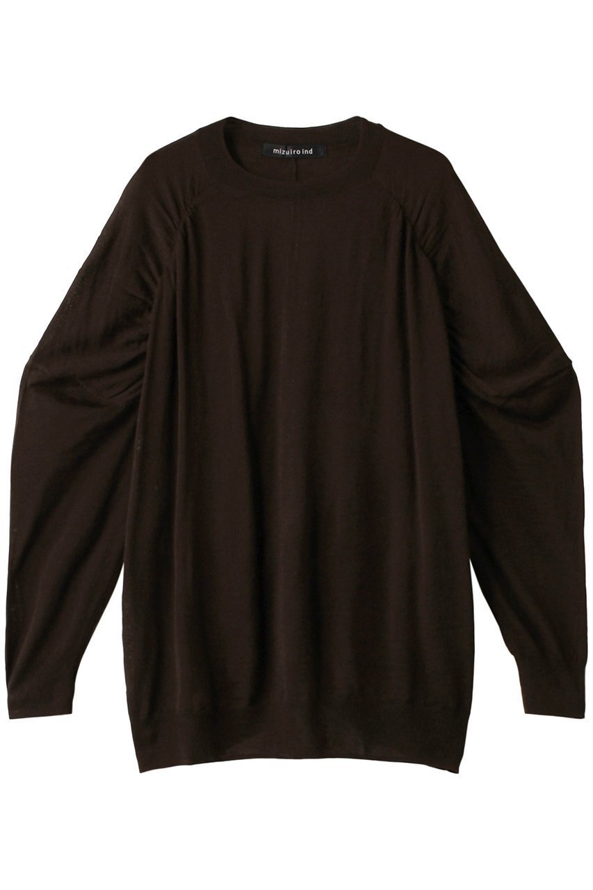 【ミズイロ インド/mizuiro ind】のcrew neck gather shoulder tunic チュニック 人気、トレンドファッション・服の通販 founy(ファニー) 　ファッション　Fashion　レディースファッション　WOMEN　ワンピース　Dress　チュニック　Tunic　ギャザー　Gather　シアー　Sheer　チュニック　Tunic　ポンチョ　Poncho　 other-1|ID: prp329100004318697 ipo3291000000029958756