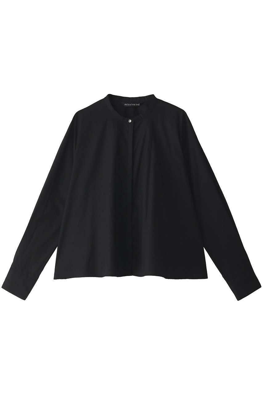 【ミズイロ インド/mizuiro ind】のstand collar flare shirt シャツ インテリア・キッズ・メンズ・レディースファッション・服の通販 founy(ファニー) 　ファッション　Fashion　レディースファッション　WOMEN　トップス・カットソー　Tops/Tshirt　シャツ/ブラウス　Shirts/Blouses　コンパクト　Compact　スタンド　Stand　スリーブ　Sleeve　フレア　Flare　ロング　Long　ブラック|ID: prp329100004318716 ipo3291000000029958846