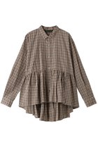 【ミズイロ インド/mizuiro ind】のチェックウエストギャザーシャツ ベージュ|ID: prp329100004318730 ipo3291000000029958906