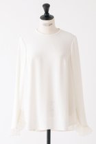 【デザイン ワークス/DESIGN WORKS】のバックサテンフリルスリーブブラウス オフホワイト|ID: prp329100004318952 ipo3291000000035739899