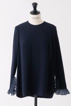 【デザイン ワークス/DESIGN WORKS】のバックサテンフリルスリーブブラウス ダークネイビー|ID: prp329100004318952 ipo3291000000035739900