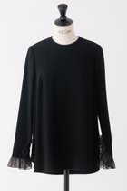 【デザイン ワークス/DESIGN WORKS】のバックサテンフリルスリーブブラウス ブラック|ID: prp329100004318952 ipo3291000000035739902
