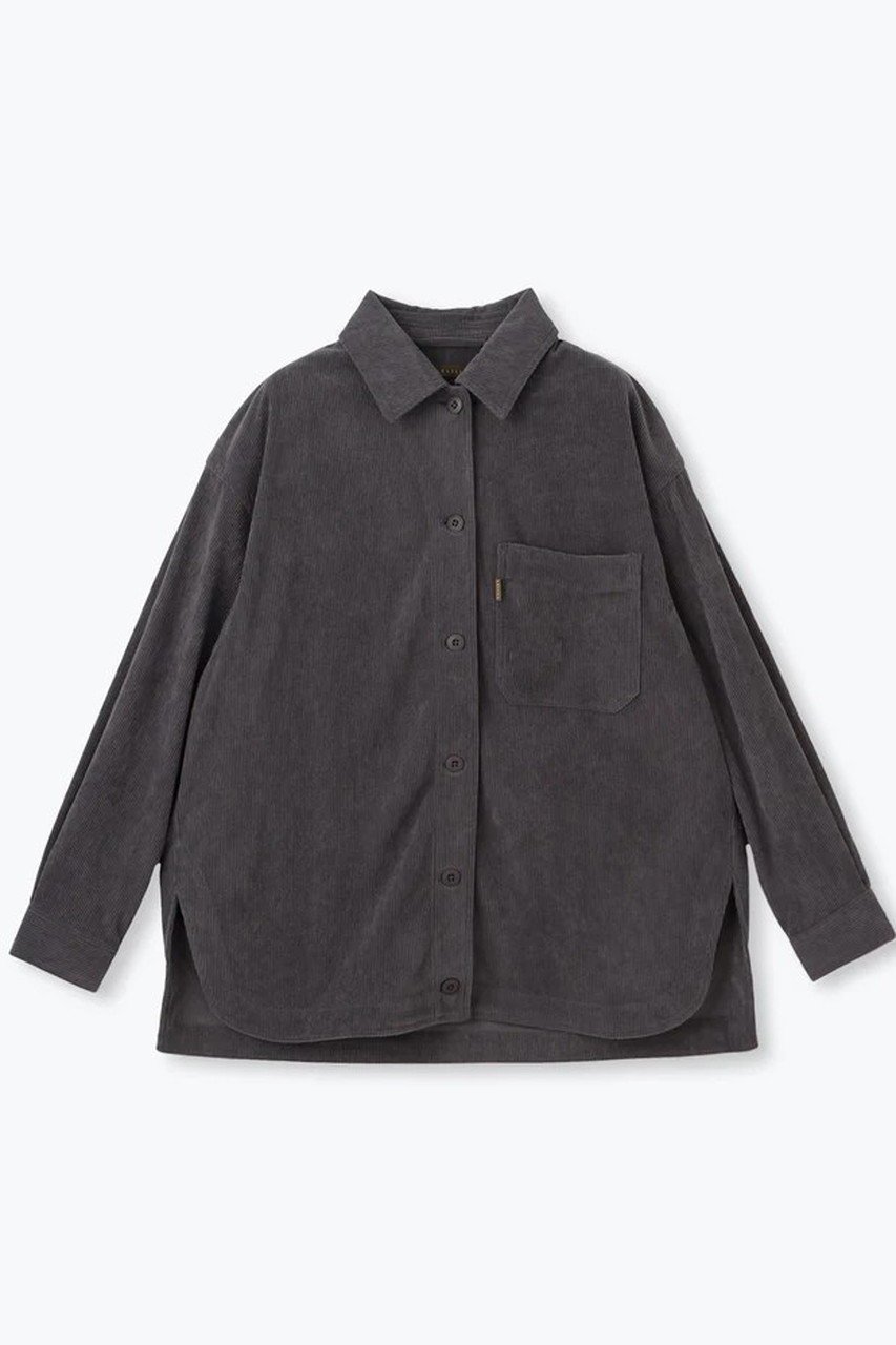 【レリル/lelill】のウォームコールワークシャツ インテリア・キッズ・メンズ・レディースファッション・服の通販 founy(ファニー) 　ファッション　Fashion　レディースファッション　Fashion for Women　トップス・カットソー　Cut & Sew Tops　シャツ・ブラウス・オフィスカジュアル　Elegant Blouses & Button-Ups　おすすめ　Recommended / Our Picks　コーデュロイ　Corduroy, Cord Fabric　ストレッチ　Stretch, Stretchy Fabric　スリーブ　Sleeve, Long Sleeve / Short Sleeve　セットアップ　Set-Up, Coordinated Outfit　フロント　Front, Front Design　ポケット　Pocket, Pocket Detail　ロング　Long, Long-Length　チャコールグレー|ID: prp329100004318967 ipo3291000000032850217