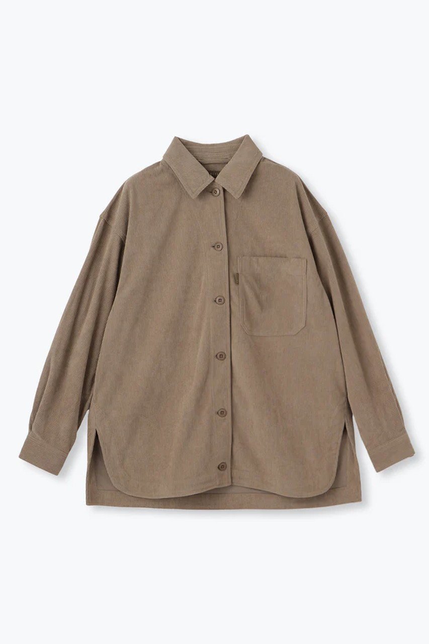 【レリル/lelill】のウォームコールワークシャツ インテリア・キッズ・メンズ・レディースファッション・服の通販 founy(ファニー) 　ファッション　Fashion　レディースファッション　Fashion for Women　トップス・カットソー　Cut & Sew Tops　シャツ・ブラウス・オフィスカジュアル　Elegant Blouses & Button-Ups　おすすめ　Recommended / Our Picks　コーデュロイ　Corduroy, Cord Fabric　ストレッチ　Stretch, Stretchy Fabric　スリーブ　Sleeve, Long Sleeve / Short Sleeve　セットアップ　Set-Up, Coordinated Outfit　フロント　Front, Front Design　ポケット　Pocket, Pocket Detail　ロング　Long, Long-Length　ベージュ|ID: prp329100004318967 ipo3291000000032850220