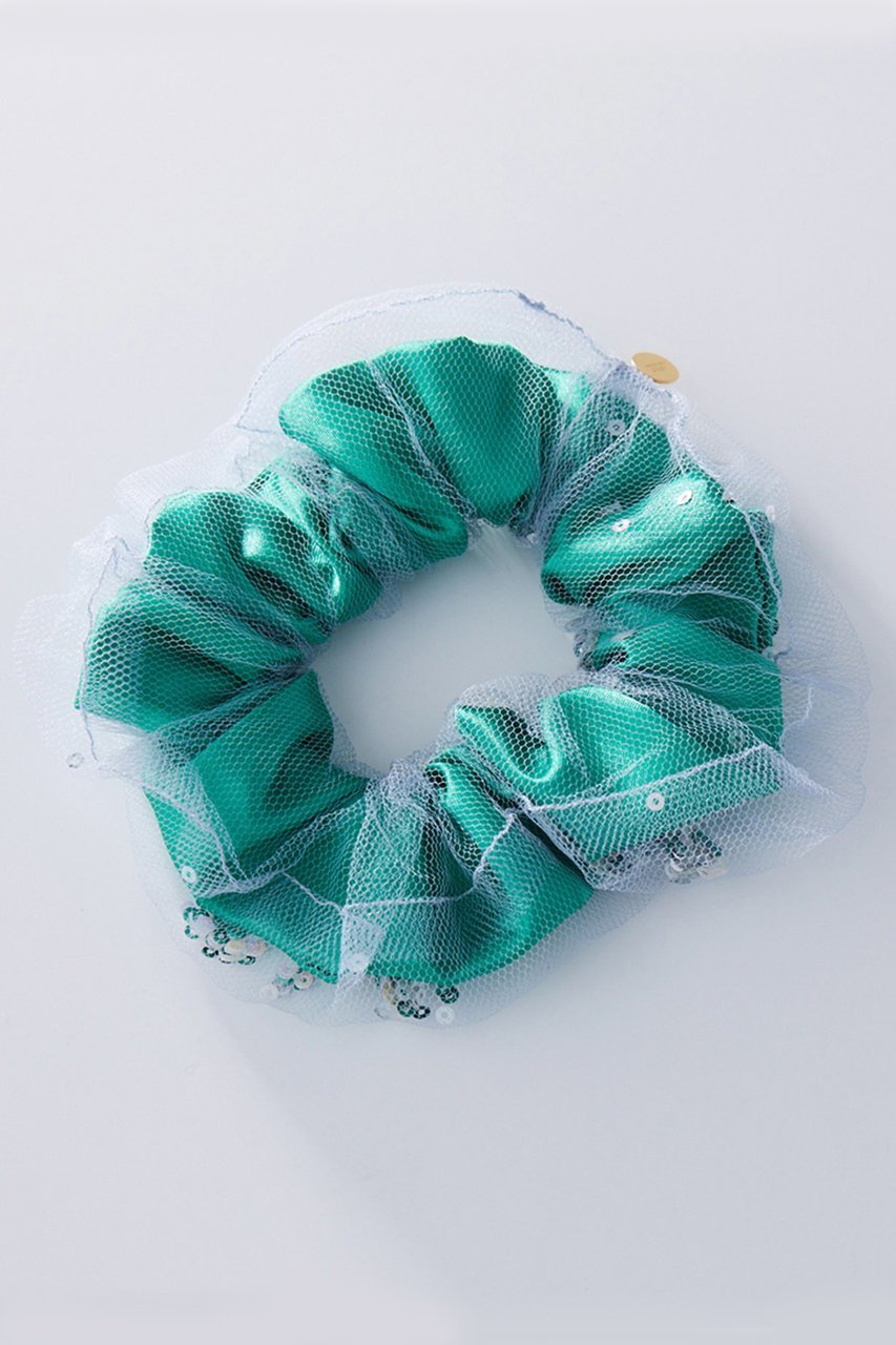 【アデルビジュー  ポップ/POP ADER bijoux】のLise spangle シュシュ インテリア・キッズ・メンズ・レディースファッション・服の通販 founy(ファニー) 　ファッション　Fashion　レディースファッション　Fashion for Women　シュシュ&ヘアアクセ/ヘアアレンジ　Scrunchies & Hair Accessories　アクセサリー　Fashion Accessories　スパンコール　Sequins, Sequin Embellishment　チュール　Tulip, Tulip Motif　モチーフ　Motif, Design Theme　グリーン×グレー|ID: prp329100004318981 ipo3291000000035744724