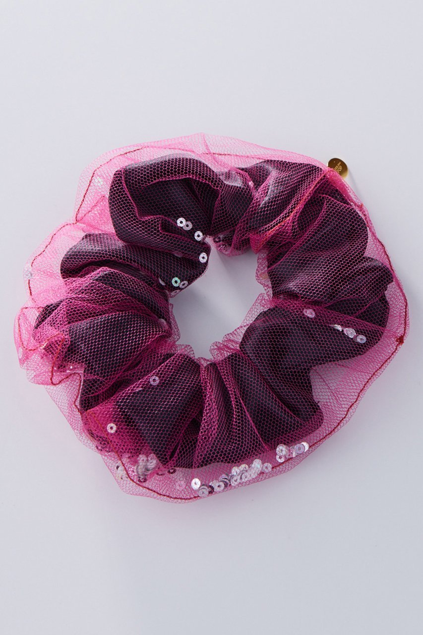 【アデルビジュー  ポップ/POP ADER bijoux】のLise spangle シュシュ インテリア・キッズ・メンズ・レディースファッション・服の通販 founy(ファニー) 　ファッション　Fashion　レディースファッション　Fashion for Women　シュシュ&ヘアアクセ/ヘアアレンジ　Scrunchies & Hair Accessories　アクセサリー　Fashion Accessories　スパンコール　Sequins, Sequin Embellishment　チュール　Tulip, Tulip Motif　モチーフ　Motif, Design Theme　ブラック×ピンク|ID: prp329100004318981 ipo3291000000035744726