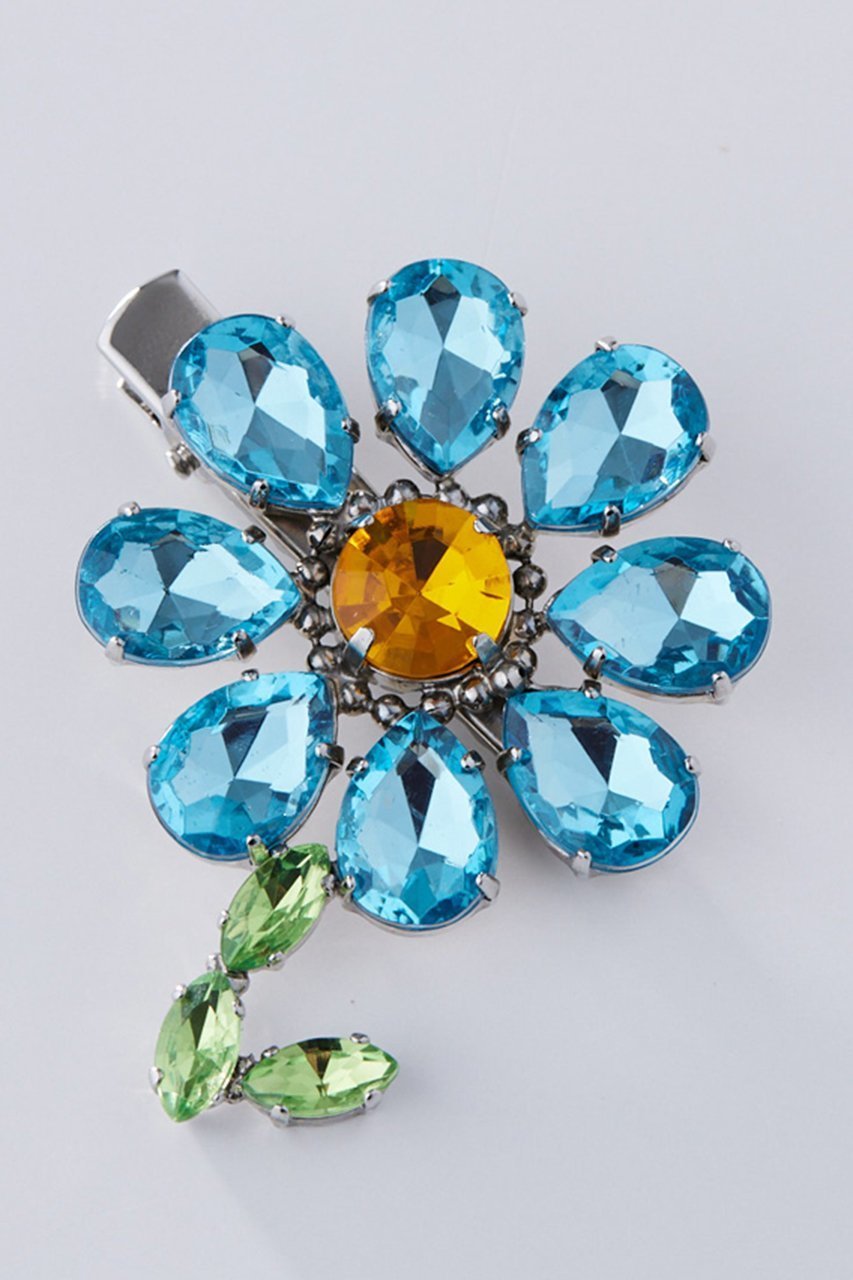 【アデルビジュー  ポップ/POP ADER bijoux】のMarie Jewel flower クリップ インテリア・キッズ・メンズ・レディースファッション・服の通販 founy(ファニー) 　ファッション　Fashion　レディースファッション　WOMEN　シュシュ / ヘアアクセ　Hair Accessories　アクセサリー　Accessories　シンプル　Simple　バレッタ　Valletta　フラワー　Flower　モチーフ　Motif　ブルー|ID: prp329100004318982 ipo3291000000029960073