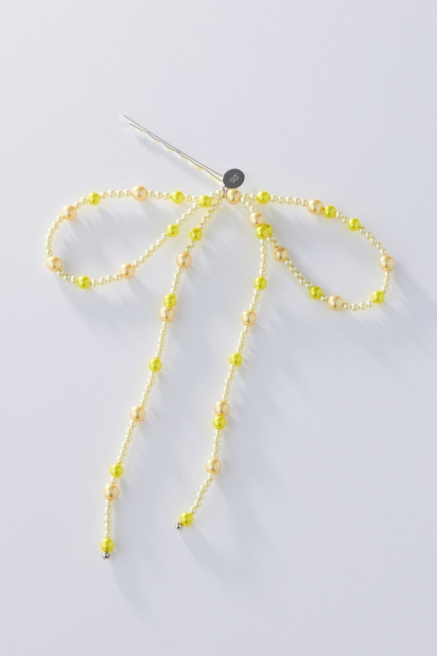 【アデルビジュー  ポップ/POP ADER bijoux】のJuliette pearl ribbon ヘアピン(big) インテリア・キッズ・メンズ・レディースファッション・服の通販 founy(ファニー) 　ファッション　Fashion　レディースファッション　Fashion for Women　シュシュ&ヘアアクセ/ヘアアレンジ　Scrunchies & Hair Accessories　アクセサリー　Fashion Accessories　シンプル　Simple, Minimal　バレッタ　Barrette, Hair Clip　パール　Pearl, Pearl Accent　モチーフ　Motif, Design Theme　リボン　Ribbon, Bow　イエロー|ID: prp329100004318986 ipo3291000000032816437