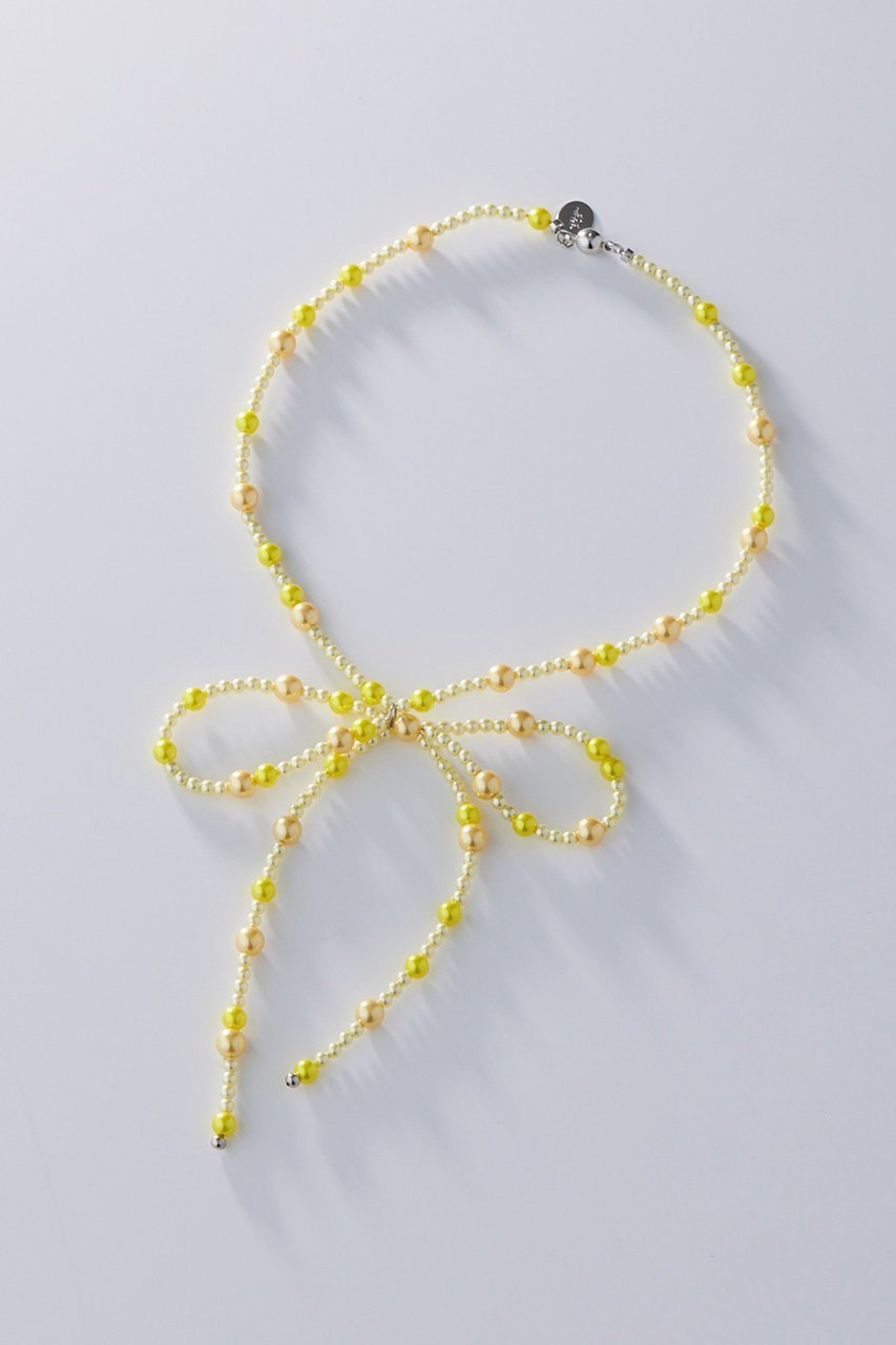 【アデルビジュー  ポップ/POP ADER bijoux / KIDS】の【KIDS】Juliette pearl ribbon ネックレス インテリア・キッズ・メンズ・レディースファッション・服の通販 founy(ファニー) 　ファッション　Fashion　キッズファッション　Fashion for Kids　アクセサリー　Fashion Accessories　ネックレス　Necklace, Pendant Necklace　パール　Pearl, Pearl Accent　マグネット　Magnet, Magnetic Closure　モチーフ　Motif, Design Theme　リボン　Ribbon, Bow　イエロー|ID: prp329100004318987 ipo3291000000036246436