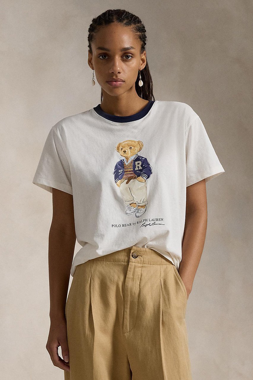 【ラルフローレン/RALPH LAUREN】の【POLO RALPH LAUREN】POLO ベア コットン ジャージー Tシャツ 人気、トレンドファッション・服の通販 founy(ファニー) 　ファッション　Fashion　レディースファッション　WOMEN　トップス・カットソー　Tops/Tshirt　シャツ/ブラウス　Shirts/Blouses　ロング / Tシャツ　T-Shirts　カットソー　Cut and Sewn　インナー　Inner　ショート　Short　ジャージー　Jersey　ストレート　Straight　スリーブ　Sleeve　フィット　Fit　プリント　Print　other-5|ID: prp329100004320211 ipo3291000000031364675