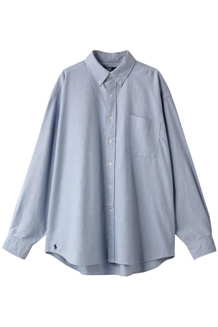 【ラルフローレン/RALPH LAUREN】の【UNISEX】【POLO RALPH LAUREN】ビッグ フィット ボタンダウン シャツ インテリア・キッズ・メンズ・レディースファッション・服の通販 founy(ファニー) 　ファッション　Fashion　レディースファッション　Fashion for Women　トップス・カットソー　Cut & Sew Tops　シャツ・ブラウス・オフィスカジュアル　Elegant Blouses & Button-Ups　ユニセックス　Unisex, Genderless　シンプル　Simple, Minimal　スリーブ　Sleeve, Long Sleeve / Short Sleeve　ダウン　Down, Puffer　ビッグ　Big, Oversized　フィット　Fit, Slim Fit　ロング　Long, Long-Length　羽織　Haori, Light Jacket　ブルー|ID: prp329100004320225 ipo3291000000032880129