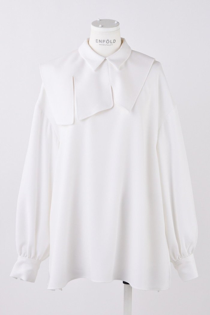 【エンフォルド/ENFOLD】のPEツイル カラーネックパーツPO/プルオーバー インテリア・キッズ・メンズ・レディースファッション・服の通販 founy(ファニー) https://founy.com/ ファッション Fashion レディースファッション Fashion for Women トップス・カットソー Cut & Sew Tops シャツ・ブラウス・オフィスカジュアル Elegant Blouses & Button-Ups カジュアルプルオーバー・ニットトップス Pullovers & Knit Tops / Casual Pullovers おすすめ Recommended / Our Picks シンプル Simple, Minimal スリーブ Sleeve, Long Sleeve / Short Sleeve ツイル Twist, Twisted Detail ロング Long, Long-Length |ID: prp329100004320248 ipo3291000000036398477