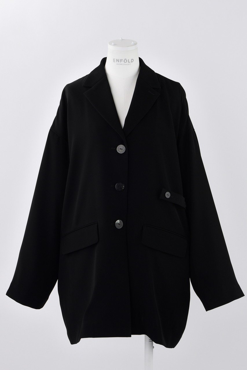 【エンフォルド/ENFOLD】のPEツイル ノッチドカラー JK/ジャケット インテリア・キッズ・メンズ・レディースファッション・服の通販 founy(ファニー) 　ファッション　Fashion　レディースファッション　Fashion for Women　アウター　Coat / Outerwear Collection　レディースジャケット・軽アウター　Jackets　クラシック　Classic, Timeless Style　コンパクト　Compact, Small Size　ジャケット　Jacket, Outerwear　ツイル　Twist, Twisted Detail　リラックス　Relax, Relaxed Fit　ワイド　Wide, Wide Fit　ブラック|ID: prp329100004320249 ipo3291000000032928003