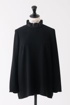 【デザイン ワークス/DESIGN WORKS】のバックサテンフリルカラーブラウス ブラック|ID: prp329100004320254 ipo3291000000035739894