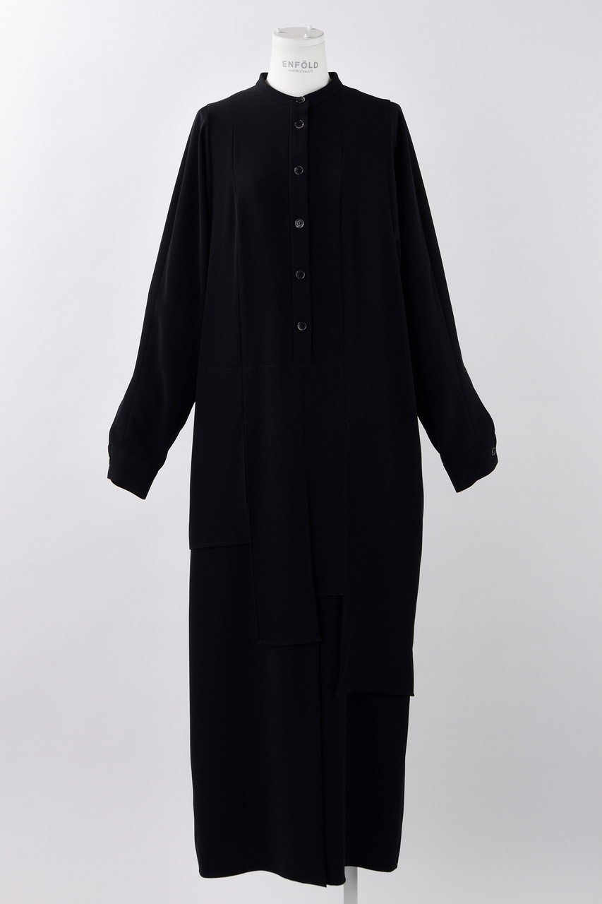 【エンフォルド/ENFOLD】のPEツイル curtain hem DRS/ドレス・ワンピース インテリア・キッズ・メンズ・レディースファッション・服の通販 founy(ファニー) 　ファッション　Fashion　レディースファッション　Fashion for Women　ワンピース　Dresses　フォーマル・パーティードレス・結婚式用ドレス　Elegant & Casual Dresses　チュニック　Tunic Tops & Dresses　アシンメトリー　Asymmetrical Style　エレガント 上品　Elegant　チュニック　Tunic, Long Top　ツイル　Twist, Twisted Detail　ドレス　Dress, One-Piece　バランス　Balance, Style Balance　ロング　Long, Long-Length　ダークネイビー|ID: prp329100004320263 ipo3291000000032885433