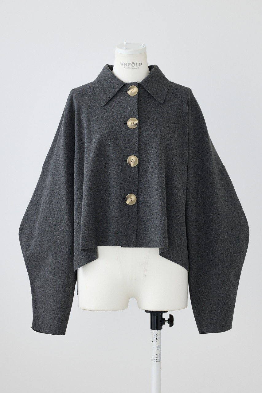 【エンフォルド/ENFOLD】のカラーBOXカーディガン インテリア・キッズ・メンズ・レディースファッション・服の通販 founy(ファニー) 　ファッション　Fashion　レディースファッション　Fashion for Women　トップス・カットソー　Cut & Sew Tops　ニット　Knit Tops & Sweaters　カーディガン・羽織り　Layered Style Cardigans　カーディガン　Cardigan, Knitwear　スリット　Slit, Slit Detail　ボックス　Boxy, Box Shape　チャコールグレー|ID: prp329100004320271 ipo3291000000032958228