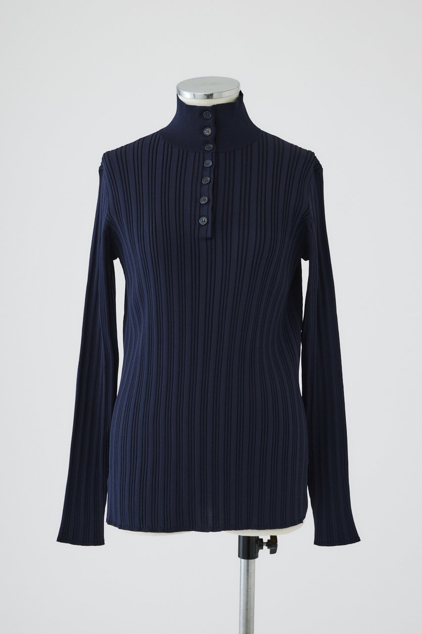 【リムアーク/RIM.ARK】のOpen collar rib knit tops/トップス インテリア・キッズ・メンズ・レディースファッション・服の通販 founy(ファニー) ファッション Fashion レディースファッション Fashion for Women トップス・カットソー Cut & Sew Tops ニット Knit Tops & Sweaters カジュアルプルオーバー・ニットトップス Pullovers & Knit Tops / Casual Pullovers フロント Front, Front Design ベーシック Basic, Essential ネイビー|ID: prp329100004320285 ipo3291000000032919294